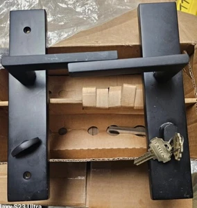 Emtek 12B1US19 Modern Door Keyed Multi Point Lock Trim Brass Plates Modern Style - Picture 1 of 7