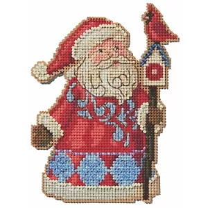 Kit de punto de cruz Papá Noel y Cardenal Birdhouse Mill Hill 2024 Jim Shore JS202411 - Imagen 1 de 1