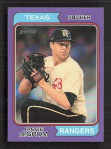 Béisbol Jacob Degrom 2023 Topps Heritage High Number #629 cromado púrpura - Imagen 1 de 2