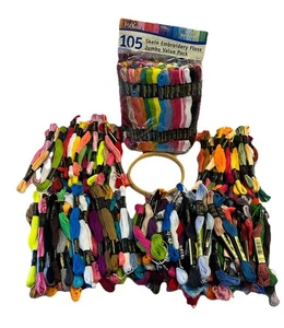 DMC & J&P COATS MIXED LOT OF 255 Skeins Embroidery Floss Assorted Colors - Picture 1 of 6