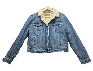 Levis Sherpa Damen Y2k Trucker Jeansjacke Alternative Gilmore Mädchen L passt S-M - Bild 1 von 14