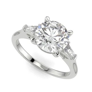 2.3 Ct Round Cut Diamond Engagement Ring SI1 F White Gold 14k - Picture 1 of 6