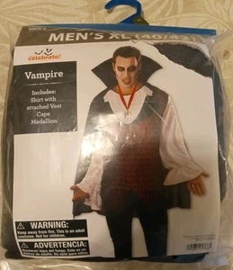 Way To Celebrate Herren Vampir Halloween Kostüm - Größe XL 40-42 mit Schminkset  - Bild 1 von 7