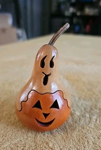 Meadowbrook Zucche Fantasma sulla Zucca Jack-o-lantern Halloween Intagliato 3,5" Vintage - Foto 1 di 7