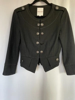 Walter Wool Blend Military-Style Jacket with Subtle Shimmering, Size 2 - Image 1 of 4
