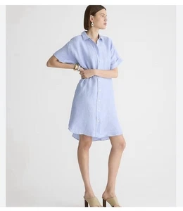 J Crew blaues Leinen Hemdblusenkleid Kleid Große L - Bild 1 von 8