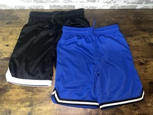 NEW! 2 Pair of Children's Place Athletic Basketball Shorts Blue/Black Size 7/8 - Picture 1 of 6