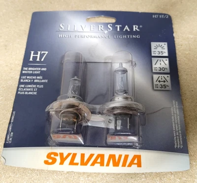 Sylvania H7 SilverStar High Performance Halogen Headlight Pair Set 2 Bulbs - Image 1 of 4