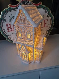 Weihnachten beleuchtet LED Eis Lebkuchenhaus Ornament Dekoration atemberaubend - Bild 1 von 10
