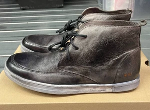 Botas Bed Stu Chukka para Hombres 8.5 Negro Gris Cuero Tinte Zapatos Informales con Cordones - Imagen 1 de 12