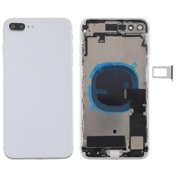 Coperchio posteriore batteria con tasti e vassoio per iPhone 8 Plus argento - Immagine 1 di 1