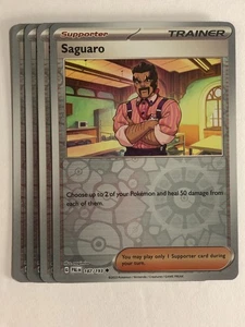 Pokemon TCG Paldea Evolved 4x Playset Reverse Holographic Saguaro 187/193 NM - Picture 1 of 2