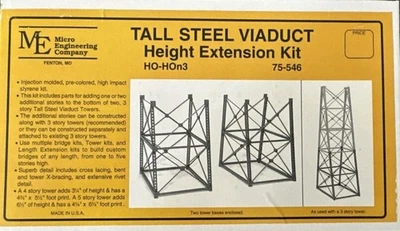 Micro Engineering 75-546 HO and HOn3 Height Extension Tall Steel Viaduct Kit - Image 1 of 2