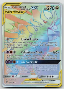 Tarjeta Pokémon Garchomp y Giratina GX (247/236) Arco Iris Raro Mentes Unificadas LP - Imagen 1 de 2