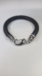 Tommy Hilfiger Mens Leather Rope Bracelet Stainless Steel VGC - Picture 1 of 9