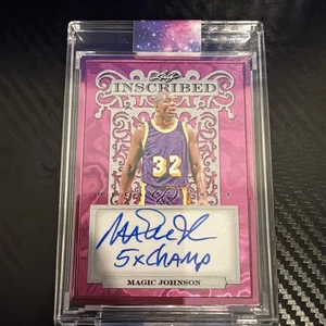 2024 Leaf Decadence MAGIC JOHNSON Auto #1/3 Inscribed '5x Champ' LA LAKERS - Picture 1 of 5