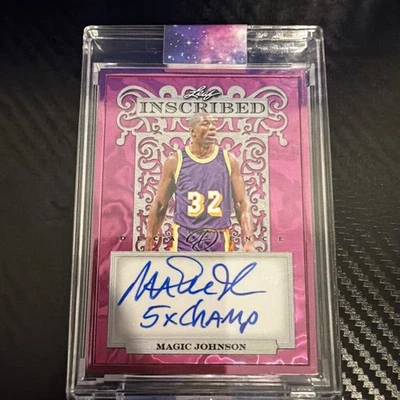 2024 Leaf Decadence MAGIC JOHNSON Auto #1/3 Inscribed '5x Champ' LA LAKERS - Image 1 of 4