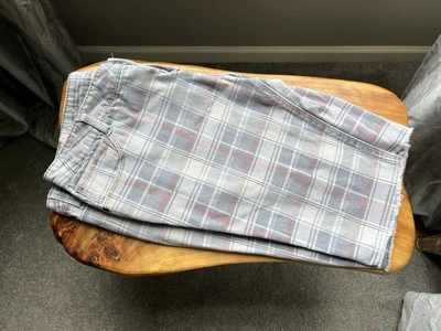 Xhilaration Women's Junior Gray And Red Plaid Bermuda Cut Off Short 13 - Image 1 of 4