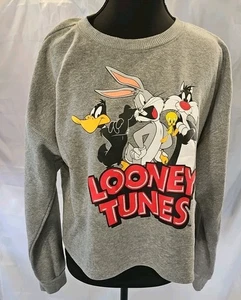 looney tunes shirt Sweater  Women's  Gray Size Medium - Picture 1 of 8