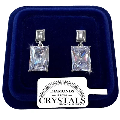 Orecchini Rombo Grande Donna pl. oro Bianco 18K con cristalli Zirconi05/8 - Immagine 1 di 3