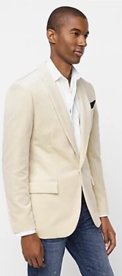Blazer J.Crew Nuevo con Etiquetas Ludlow Slim Fit Chal-Cuello Terciopelo Crema Claro Talla 34S J5425 Foto 1 de 4