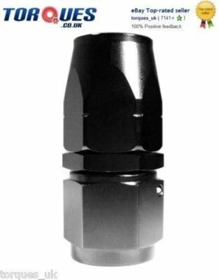 AN -6 (AN6) STRAIGHT Swivel Seal BLACK Hose Fitting - Image 1 of 2