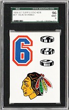 1986-87 TOPPS STICKER #21 CHICAGO BLACKHAWKS Hockey Card GRADED SGC 9.0 MINT
