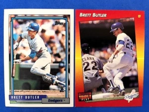 MLB - Brett Butler 1992 Topps & 1992 Donruss Triple Play Baseball - Dodgers - Picture 1 of 2