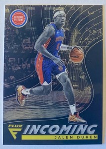 2022-23 PANINI FLUX JALEN DUREN RC INCOMING INSERT #4 MINT DETROIT PISTONS