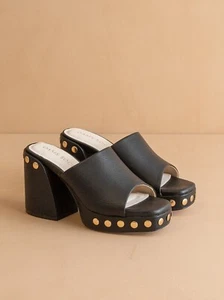 Chunky Studded Platform Slip-On Heels - Oasis Society - Picture 1 of 23