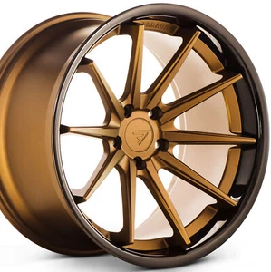Ferrada FR4 22x11, 5x112, ET10, Matte Bronze / Gloss Black Lip - Picture 1 of 3