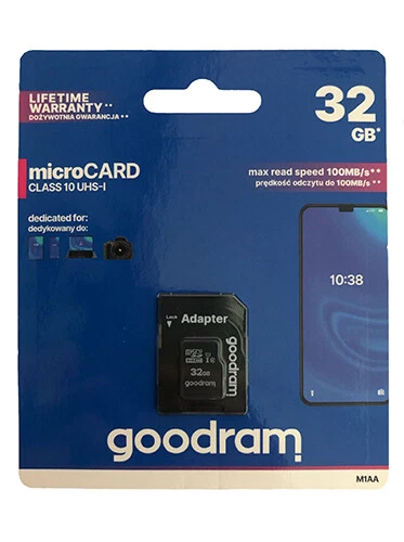 MICRO SD 32 GB ADATTATORE GOODRAM MEMORY CARD CLASS 10 UHS-I M1AA - Immagine 1 di 1