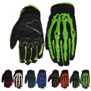 Guantes Hueso Esqueleto Motociclista Carreras Ciclismo Motocicleta Mecánica Gótico Dedo Completo - Imagen 1 de 21