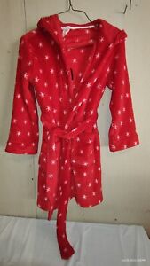 Cat &Jack Boys/Girls Hooded Red Bath Robe with Snowflake Sz 7/8 EXC COND pockets