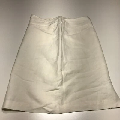 Falda Signature by Larry Levine Mujer Talla 8 Blanco Lino Lápiz Recta Foto 1 de 4