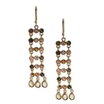 Elegantes Pendientes Givenchy Oro Gota Lágrima Cristal. Foto 1 de 4