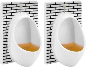 White Elephant Gifts for Adults Urinal Shot Glasses Set of 2 Odd Funny Gifts Gag - Picture 1 of 6