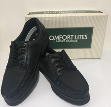 Comfort Lites Size 11 Wide Black Leather Oxford