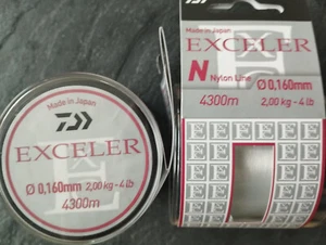 Lot de 2 bobines DAIWA Exceler 16/100 4300m nylon peche anglaise truite waggler - Photo 1/3
