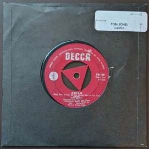 TOM JONES ~ Delilah / Smile 45 POP ROCK FOLK 7" Single Vinyl Record ***FAST SHIP - Picture 1 of 4