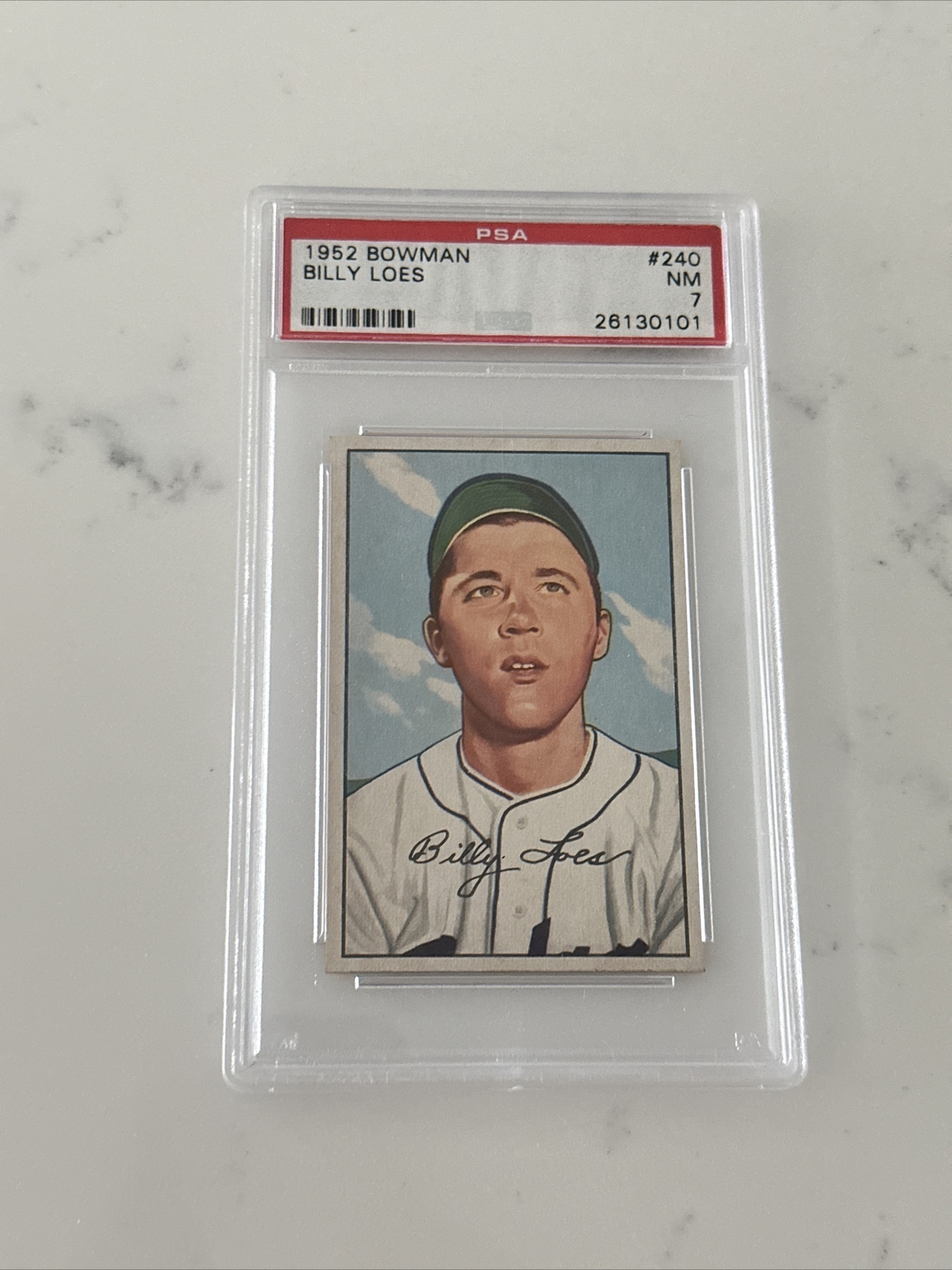 1952 BOWMAN #240 BILLY LOES PSA 7 HIGH NUMBER!!!  CENTERED