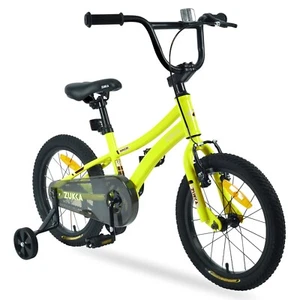 16 Inch Kids' Bicycle with Training Wheels for Boys Age 4-7 Years, Yellow - Picture 1 of 5