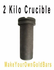 2 kg Kilo Graphite Crucible 4 Automatic Furnace Grooved - Gold-Silver-New - Picture 1 of 6