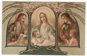 AK Weihnachten, Maria mit Jesus, Schäfer, Schaf, Mädchen mit Obstkorb - Bild 1 von 2