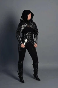 Lady Larp Hunter Blackened Steel Full Body Armor Suit - Medieval Female Armor - - Picture 1 of 4