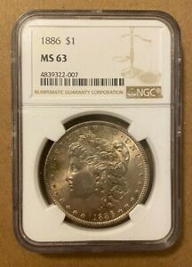 1886 Morgan Silver Dollar  NGC MS63   (GLJ30)