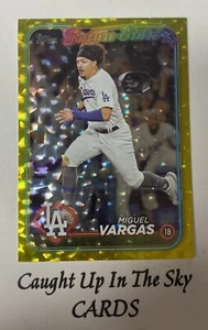 2024 Topps Series 2 Miguel Vargas Future Stars Yellow Crackle #36/50 Dodgers SSP - Picture 1 of 2