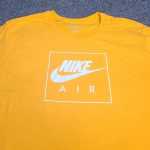 Nike Shirt Mens Large Orange White Box Futura Air Logo Sportswear Cotton New Tee - Picture 1 of 10