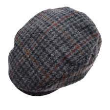 Wigens NWT Ivy Slim Newsboy Cap Size 59, 7 & 3/8ths Blue/Multi Plaid 100% Wool