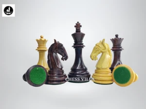 3,8" Columbian Knight Luxus Staunton nur Schachfiguren - gewichtetes Palisander - Bild 1 von 8